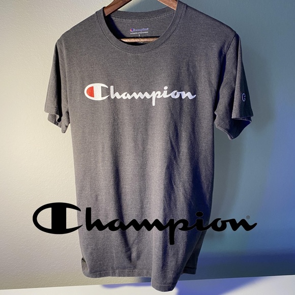 Champion Gray Tee Cotton Small - Picture 1 of 8